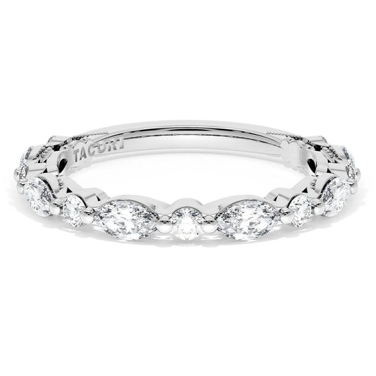 Marquise and Round Diamond Wedding Band, 2.80mm