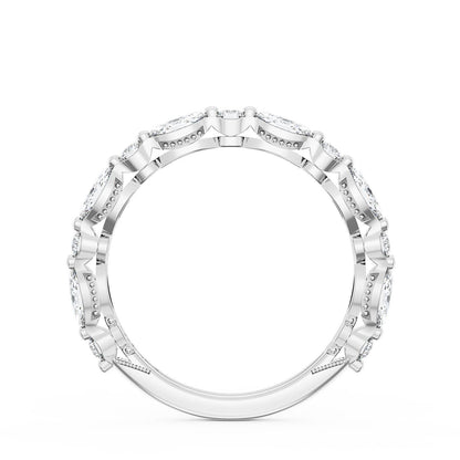 Marquise and Round Diamond Wedding Band, 2.80mm