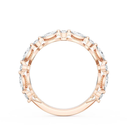 Marquise and Round Diamond Wedding Band, 2.80mm