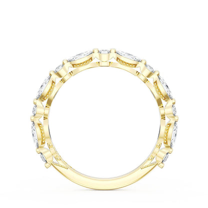 Marquise and Round Diamond Wedding Band, 2.80mm