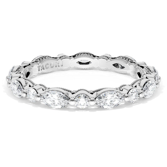 Marquise and Round Diamond Wedding Band, 2.80mm