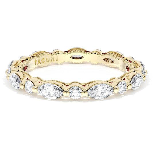 Marquise and Round Diamond Wedding Band, 2.80mm