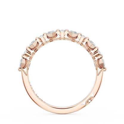 Carré and Round Diamond Wedding Band, 3.70mm