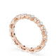 Carré and Round Diamond Wedding Band, 3.70mm