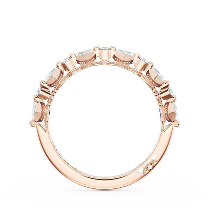 Carré and Round Diamond Wedding Band, 4.00mm