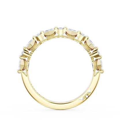 Carré and Round Diamond Wedding Band, 4.00mm