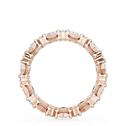 Carré and Round Diamond Wedding Band, 4.00mm