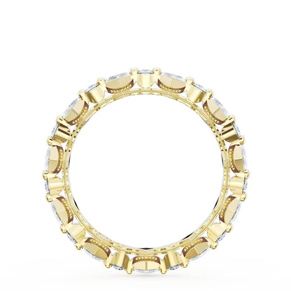 Carré and Round Diamond Wedding Band, 4.00mm