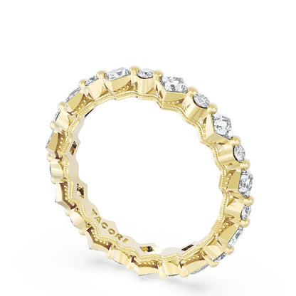 Carré and Round Diamond Wedding Band, 4.00mm