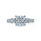 Tacori 18k White Gold Clean Crescent Princess Diamond Engagement Ring Setting (1.17 CTW)