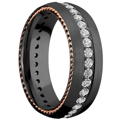 Zirconium with Satin Finish and 14K Rose Gold Inlay