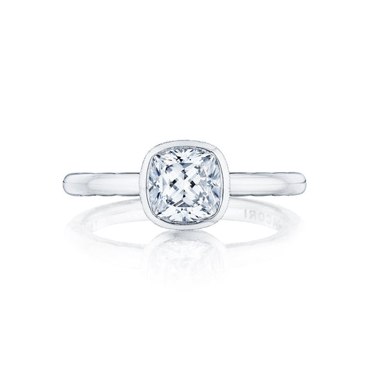 Tacori 18k White Gold Starlit Cushion Diamond Engagement Ring Setting (0.01 CTW)