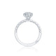 Tacori 18k White Gold Starlit Cushion Diamond Engagement Ring Setting (0.01 CTW)