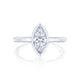 Tacori 18k White Gold Starlit Marquise Diamond Engagement Ring Setting (0.01 CTW)