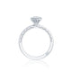Tacori 18k White Gold Starlit Marquise Diamond Engagement Ring Setting (0.01 CTW)