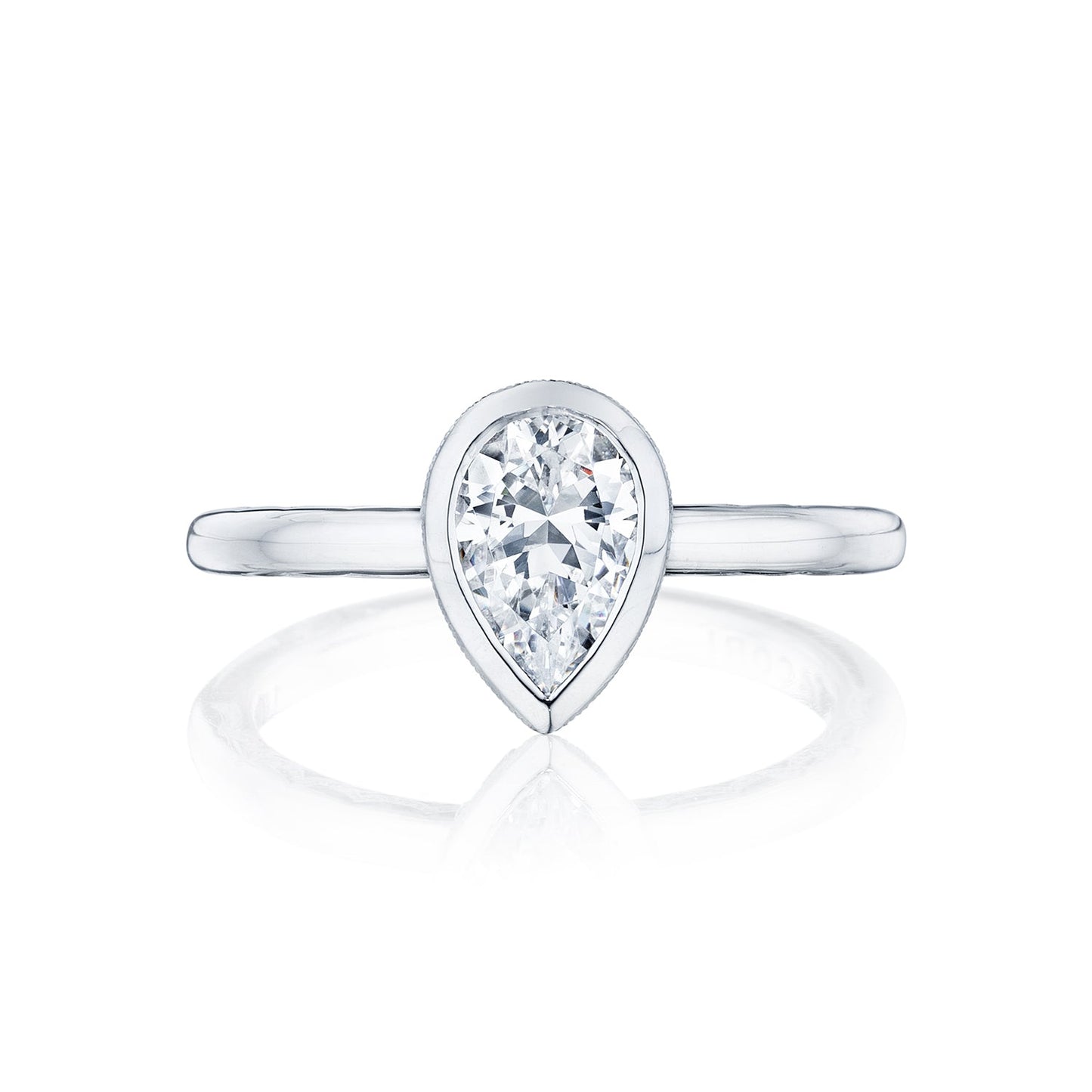 Tacori 18k White Gold Starlit Pear Diamond Engagement Ring Setting (0.01 CTW)