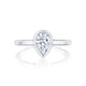 Tacori 18k White Gold Starlit Pear Diamond Engagement Ring Setting (0.01 CTW)