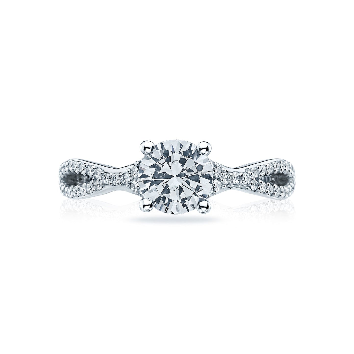 Tacori Platinum Ribbon Round Diamond Engagement Ring Setting (0.26 CTW)