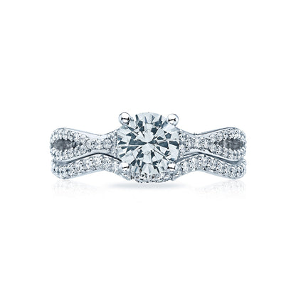 Tacori Platinum Ribbon Round Diamond Engagement Ring Setting (0.26 CTW)