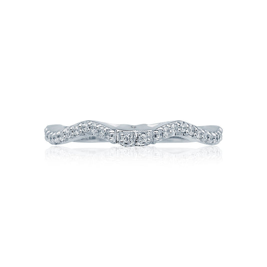 Tacori 18k White Gold Ribbon Diamond Wedding Band (0.18 CTW)