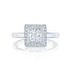 Tacori 18k White Gold Starlit Princess Diamond Engagement Ring Setting (0.19 CTW)
