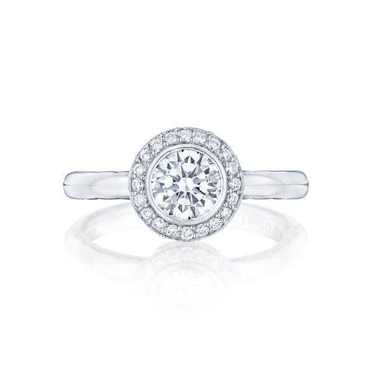 Tacori 18k White Gold Starlit Round Diamond Engagement Ring Setting (0.16 CTW)