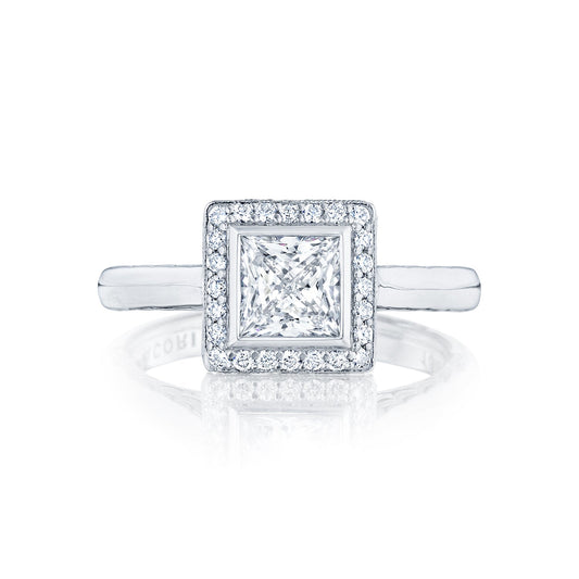 Tacori 18k White Gold Starlit Princess Diamond Engagement Ring Setting (0.2 CTW)