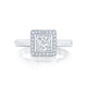 Tacori 18k White Gold Starlit Princess Diamond Engagement Ring Setting (0.2 CTW)