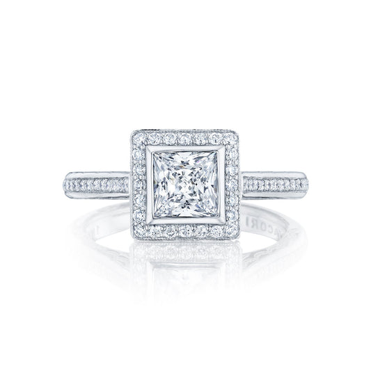 Tacori 18k White Gold Starlit Princess Diamond Engagement Ring Setting (0.33 CTW)