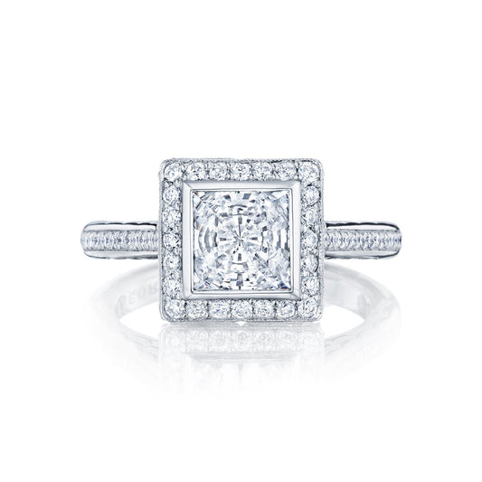 Tacori 18k White Gold Starlit Princess Diamond Engagement Ring Setting (0.41 CTW)