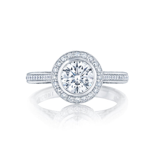 Tacori 18k White Gold Starlit Round Diamond Engagement Ring Setting (0.3 CTW)