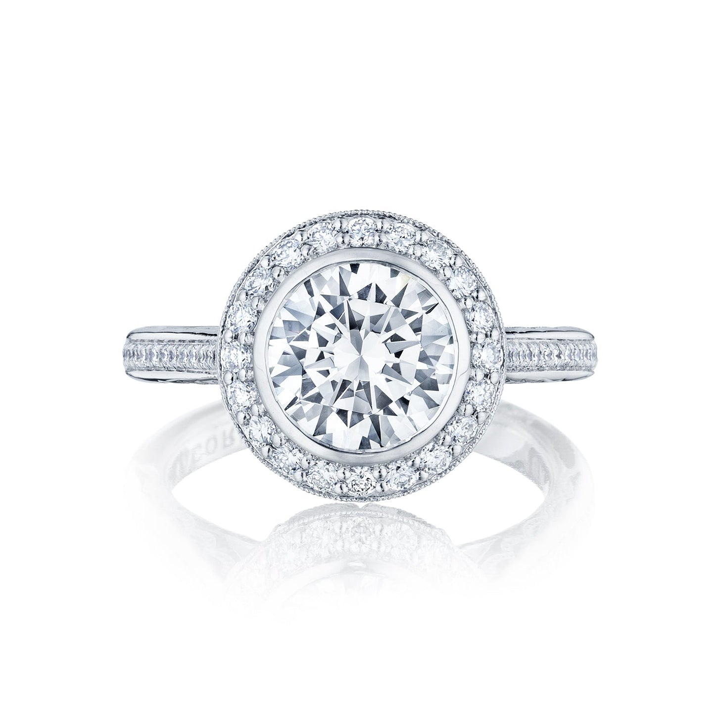 Tacori 18k White Gold Starlit Round Diamond Engagement Ring Setting (0.44 CTW)