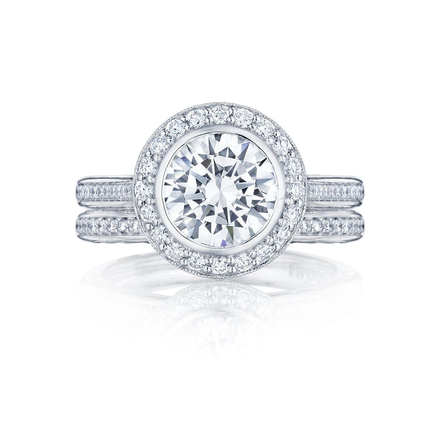 Tacori 18k White Gold Starlit Round Diamond Engagement Ring Setting (0.44 CTW)