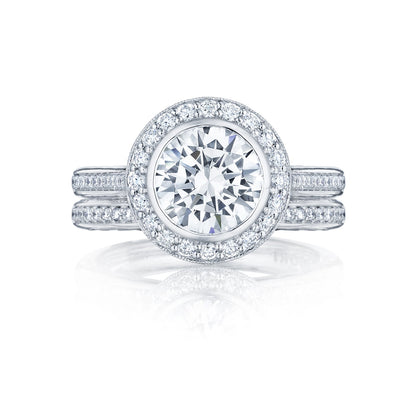 Tacori 18k White Gold Starlit Round Diamond Engagement Ring Setting (0.44 CTW)