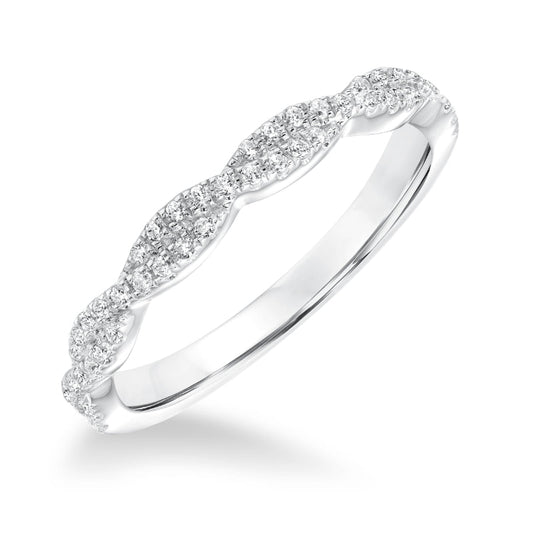 Goldman 14k White Gold 0.23ct Diamond Wedding Band