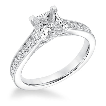 Goldman 14k White Gold 0.38ct Diamond Semi Mount Engagement Ring