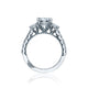 Tacori 18k White Gold Clean Crescent Round Diamond Engagement Ring Setting (1.01 CTW)