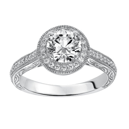 Goldman 14k White Gold 0.23ct Diamond Semi-Mount Engagement Ring