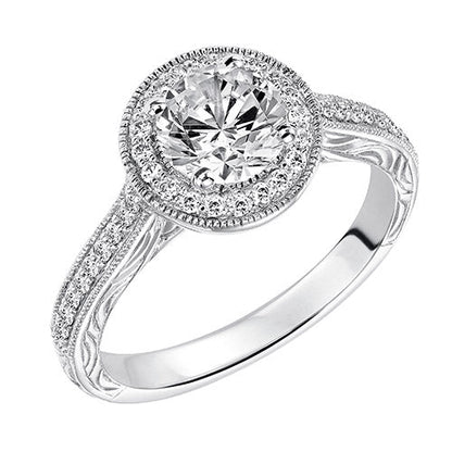 Goldman 14k White Gold 0.23ct Diamond Semi-Mount Engagement Ring