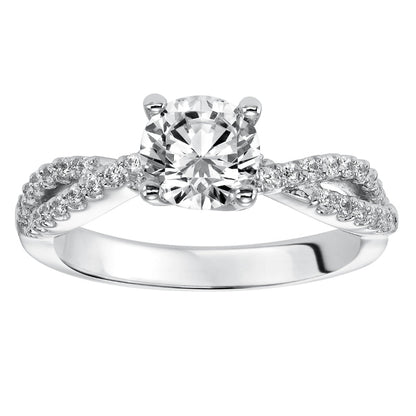 Goldman 14k White Gold 0.27ct Diamond Semi-Mount Engagement Ring