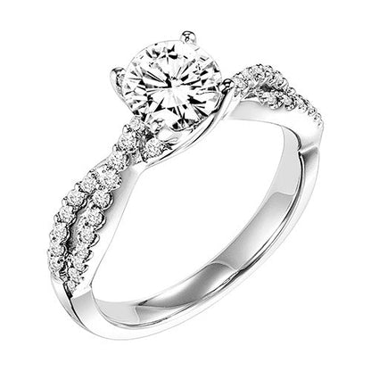 Goldman 14k White Gold 0.27ct Diamond Semi-Mount Engagement Ring