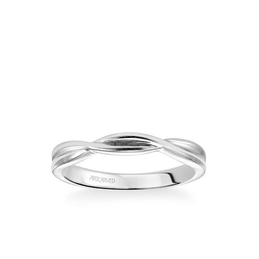 Solitude Contemporary Polished Twist Wedding Band