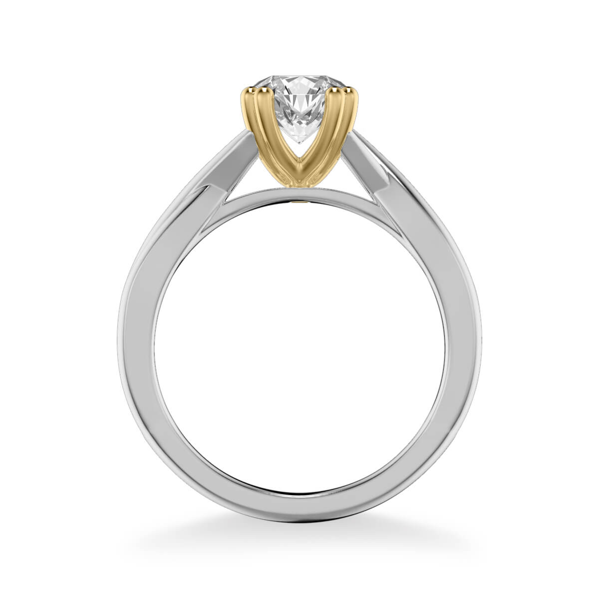 Solitude Contemporary Solitaire Twist Diamond Engagement Ring