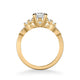 Adeline Contemporary Side Stone Floral Diamond Engagement Ring