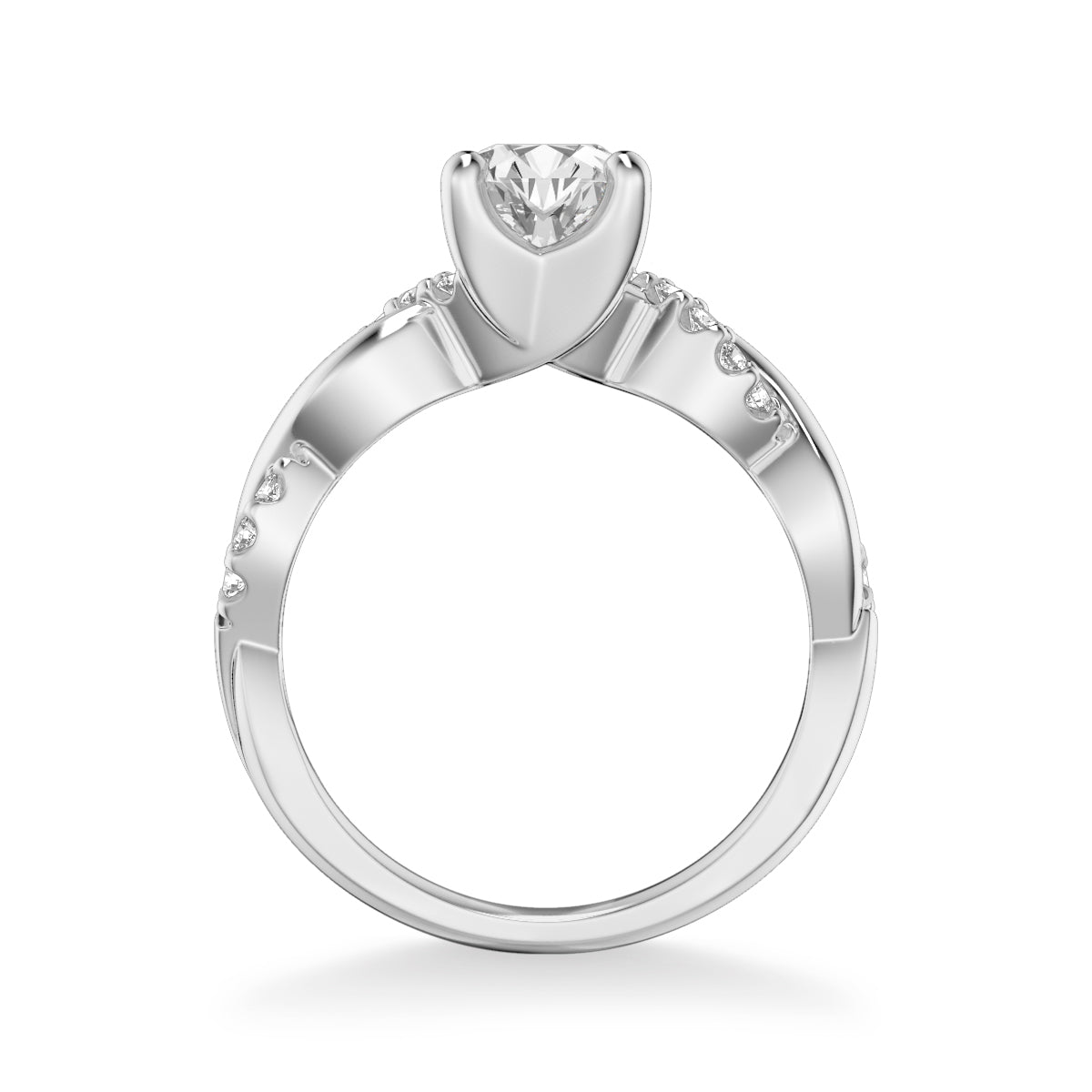 Gabriella Contemporary Side Stone Twist Diamond Engagement Ring