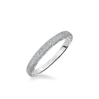 Anabelle Vintage Diamond and Milgrain Engraved Wedding Band