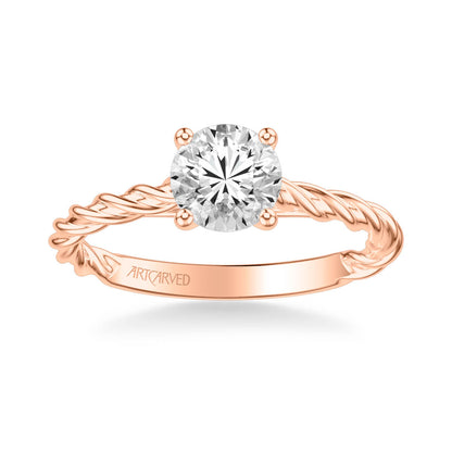 Joanna Contemporary Solitaire Rope Diamond Engagement Ring