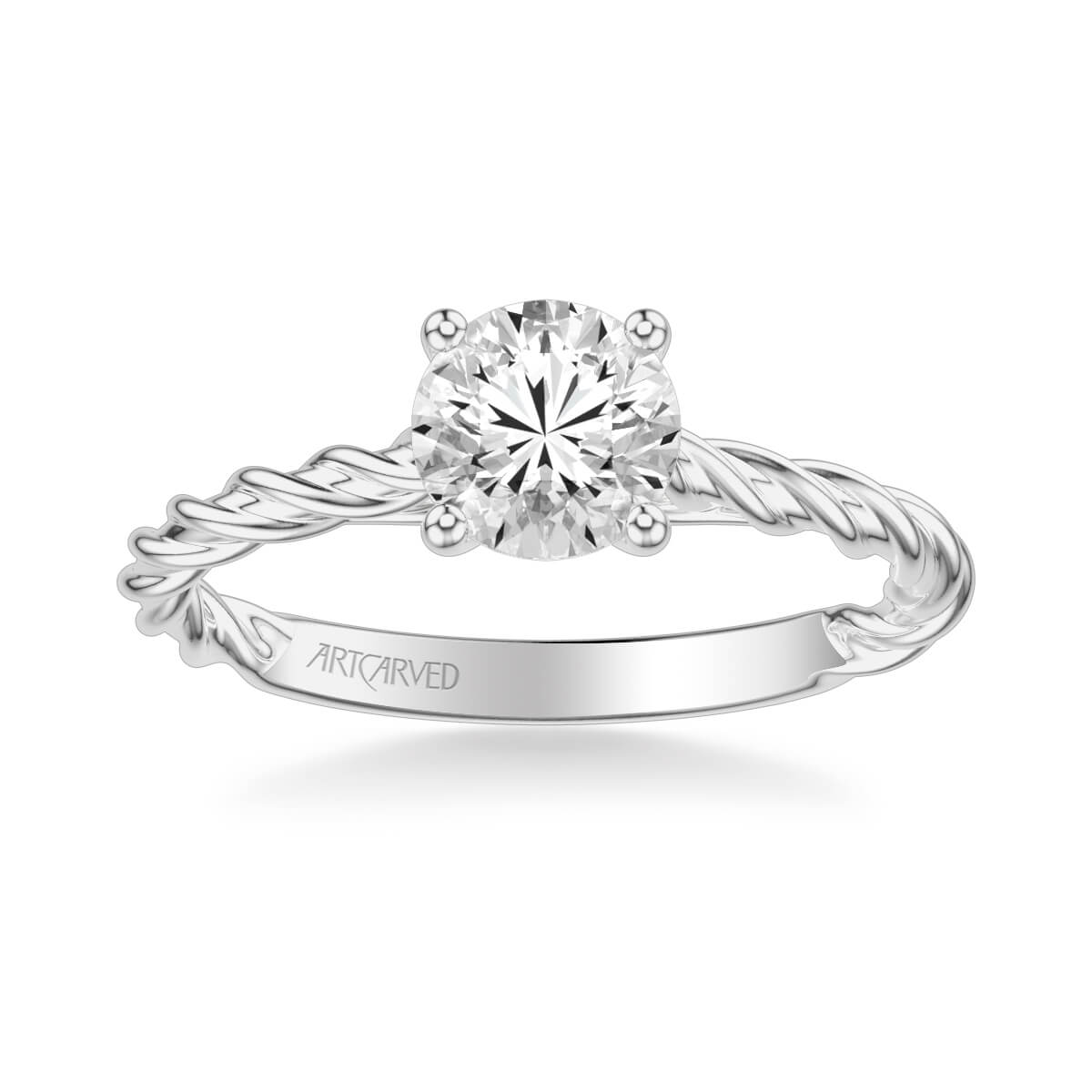 Joanna Contemporary Solitaire Rope Diamond Engagement Ring