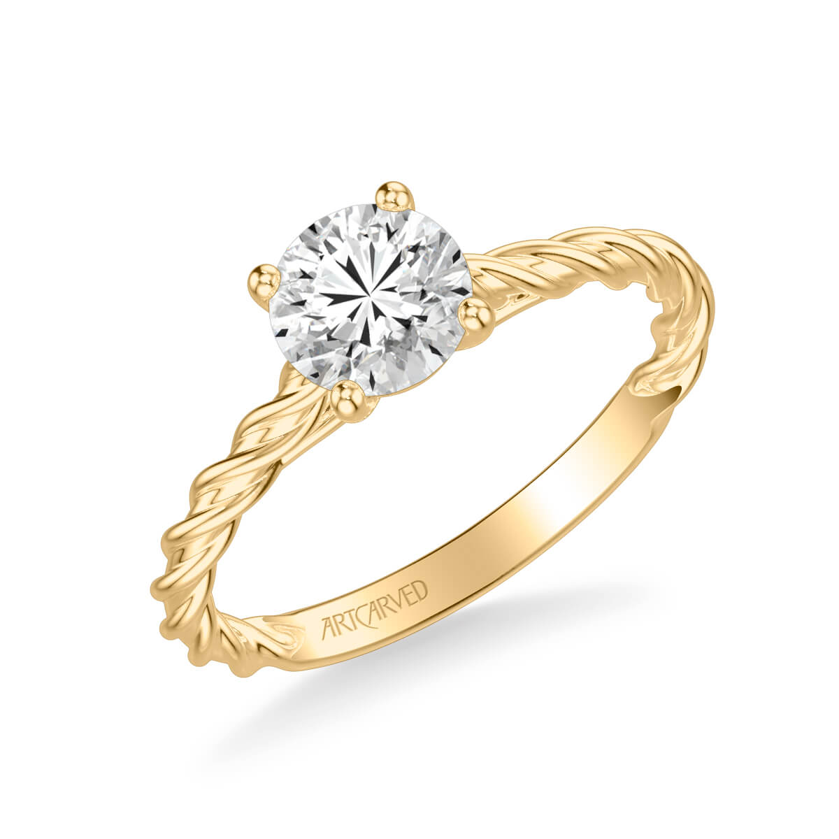 Joanna Contemporary Solitaire Rope Diamond Engagement Ring