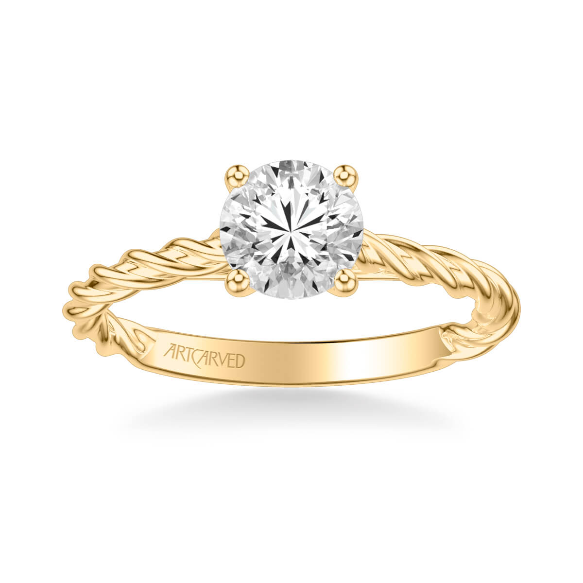 Joanna Contemporary Solitaire Rope Diamond Engagement Ring